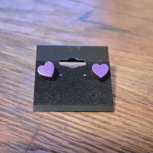 Purple Heart Stud Earrings